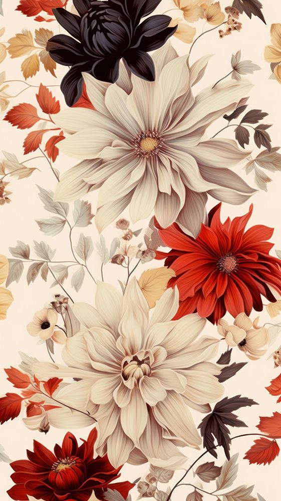 Flower Autumn pattern backgrounds dahlia. AI generated Image by rawpixel.