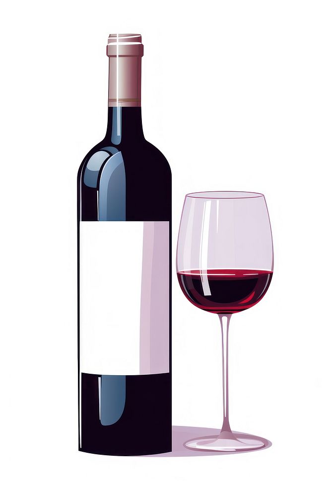 Red wine bottle glass drink. AI generated Image by rawpixel.