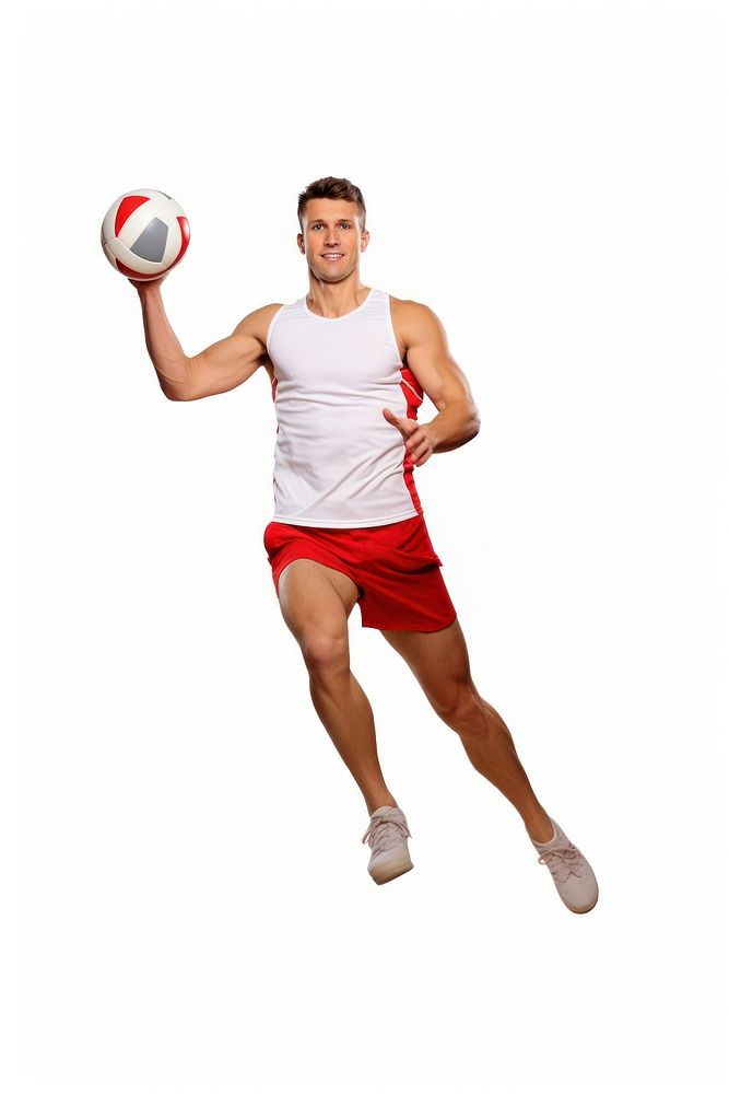 Sportsman playing a volleyball sports football shorts. AI generated Image by rawpixel.