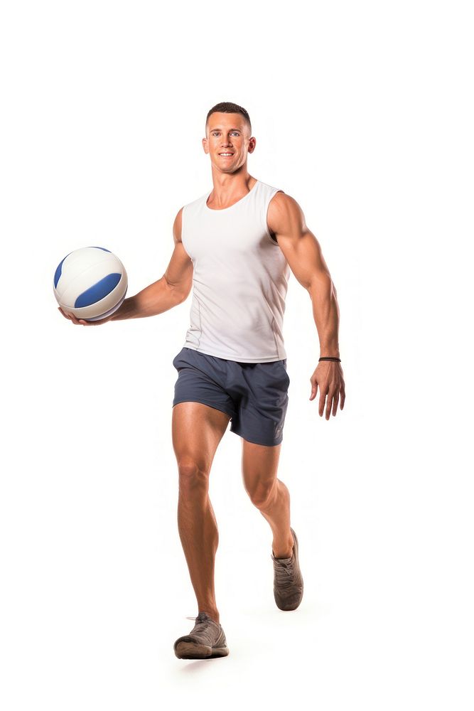 Sportsman playing a volleyball sports football footwear. AI generated Image by rawpixel.
