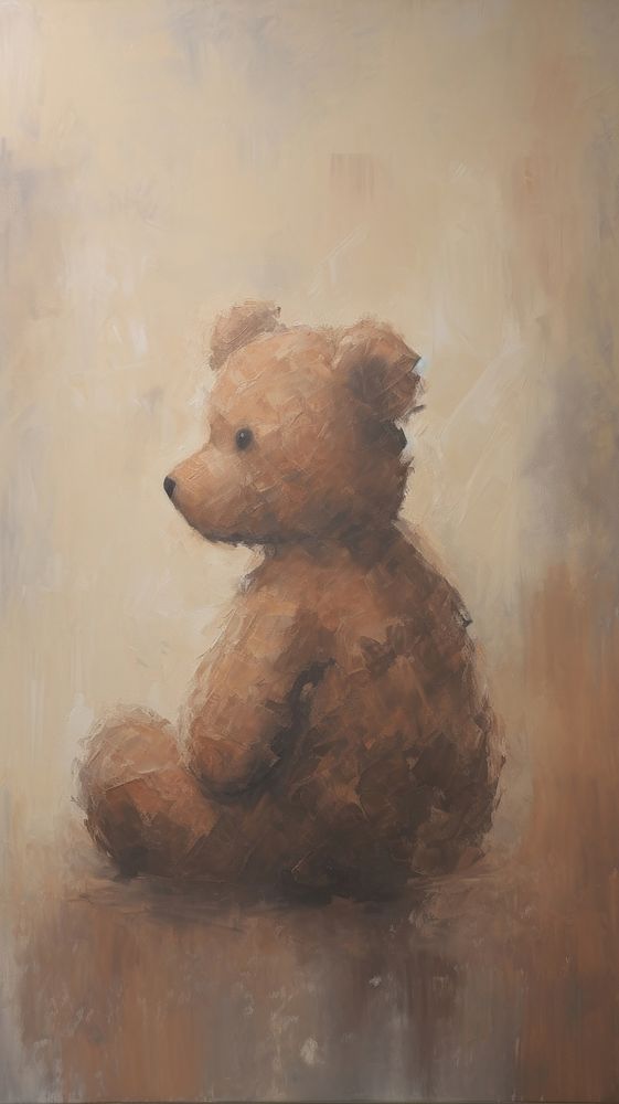 Teddy bear painting mammal art. AI generated Image by rawpixel.