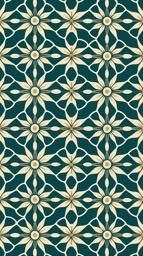 Geometric thai jasmine pattern backgrounds repetition wallpaper. AI generated Image by rawpixel.