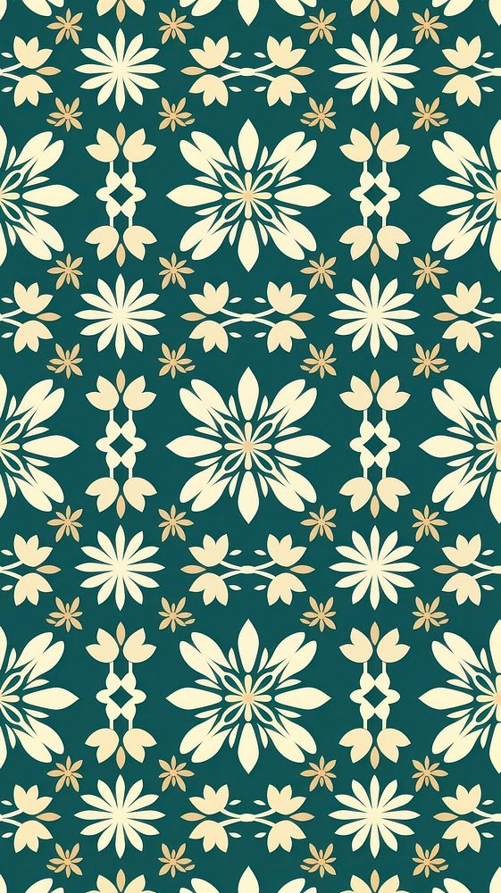 Geometric thai jasmine pattern backgrounds repetition wallpaper. AI generated Image by rawpixel.