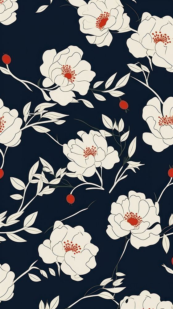 Peony branchers pattern backgrounds flower plant. AI generated Image by rawpixel.