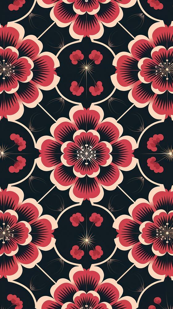 Peony pattern geometric backgrounds flower plant. AI generated Image by rawpixel.
