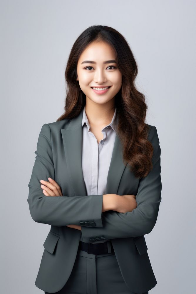 Young beautiful asian girl portrait smiling person. AI generated Image by rawpixel.