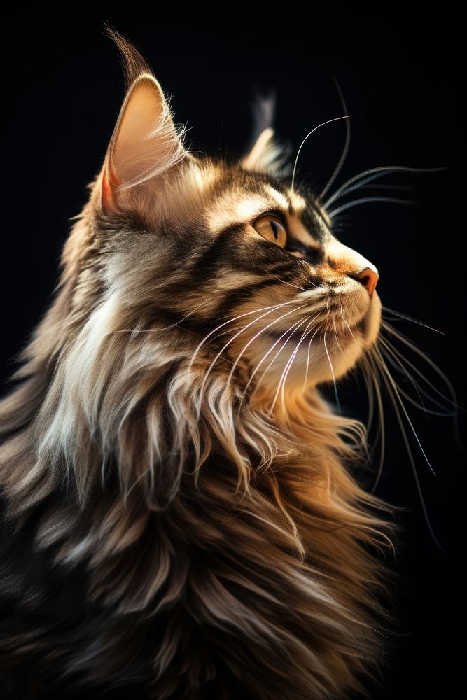 Cat maine coon mammal animal pet. AI generated Image by rawpixel.
