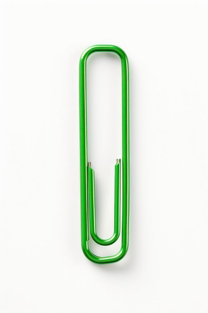 Paper clip green white background electronics. AI generated Image by rawpixel.