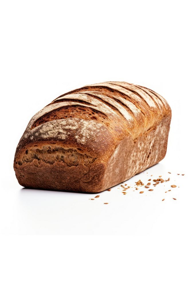 Rye bread food rye white background. AI generated Image by rawpixel.