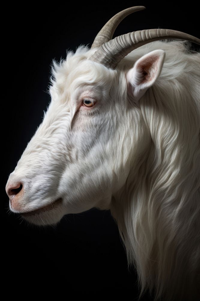 White animal livestock wildlife mammal. AI generated Image by rawpixel.