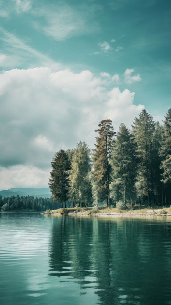 The lake tree landscape outdoors. AI generated Image by rawpixel.