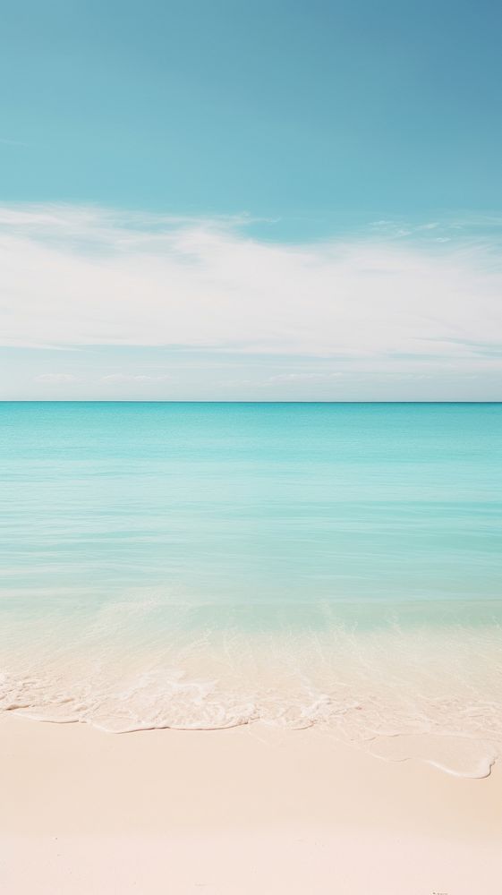 White beach and calm sea outdoors horizon nature. AI generated Image by rawpixel.