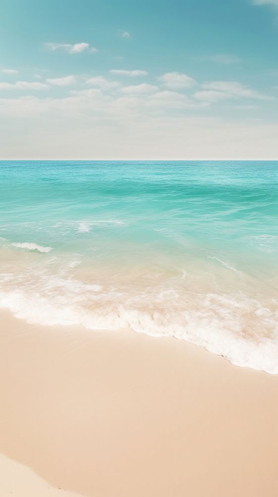 White beach and calm sea outdoors horizon nature. AI generated Image by rawpixel.