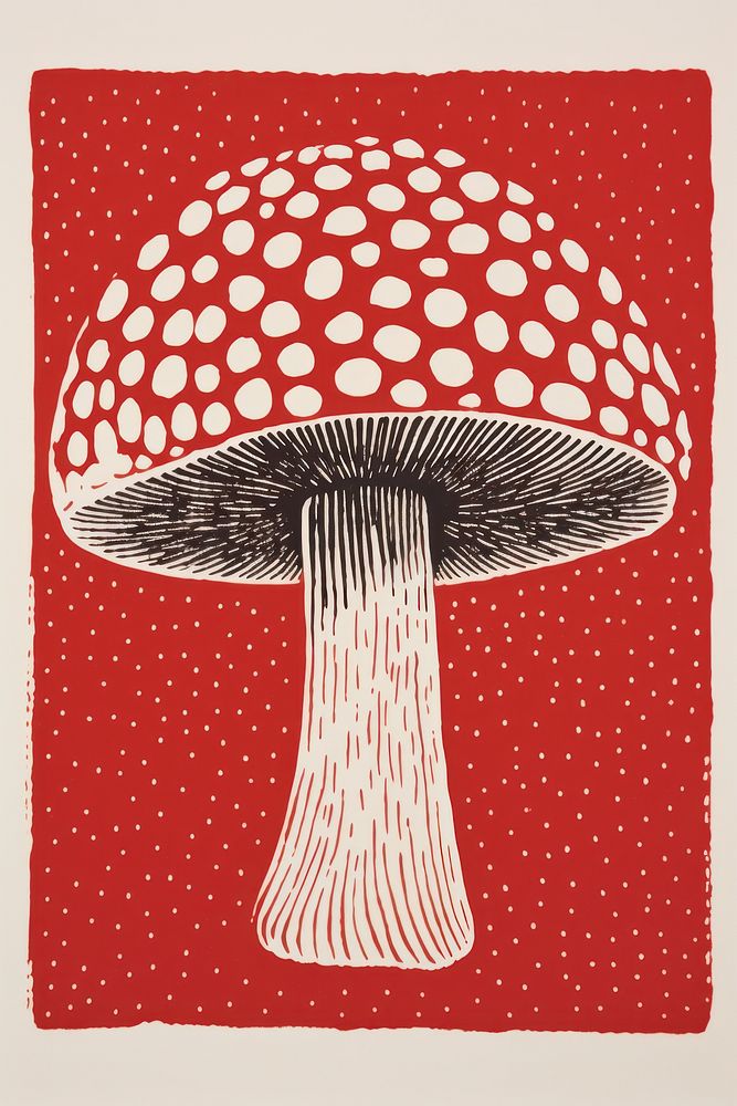A mushroom agaric fungus art. 