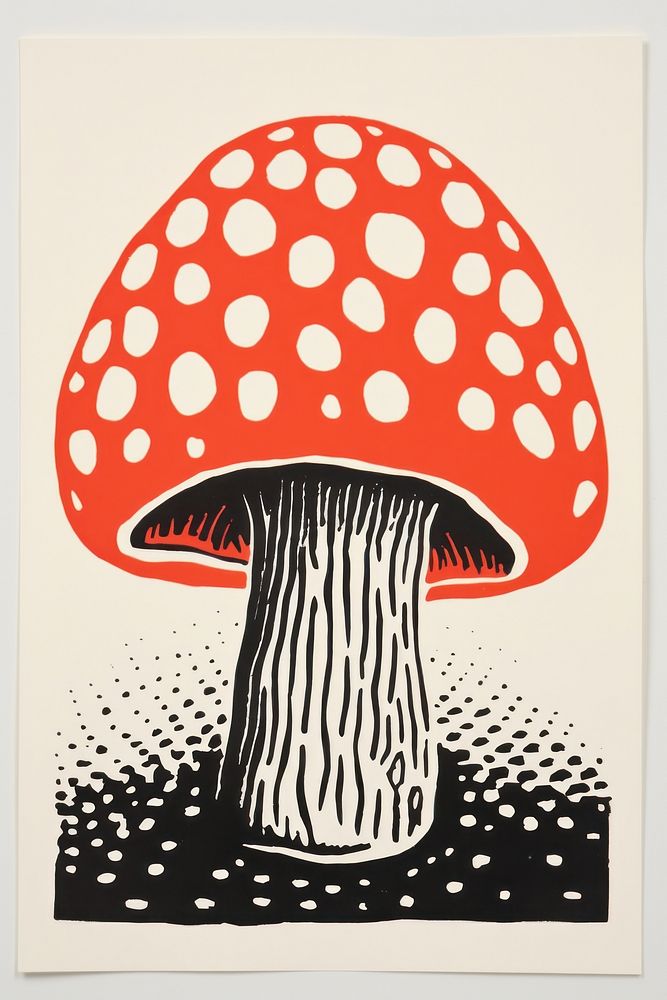 A mushroom pattern fungus agaric. AI generated Image by rawpixel.