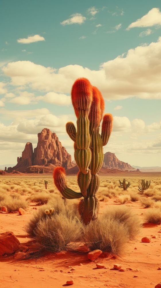 A cactus at desert outdoors nature plant. AI generated Image by rawpixel.