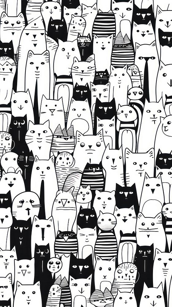 Cat cute wallpaper drawing mammal | Premium Photo Illustration - rawpixel