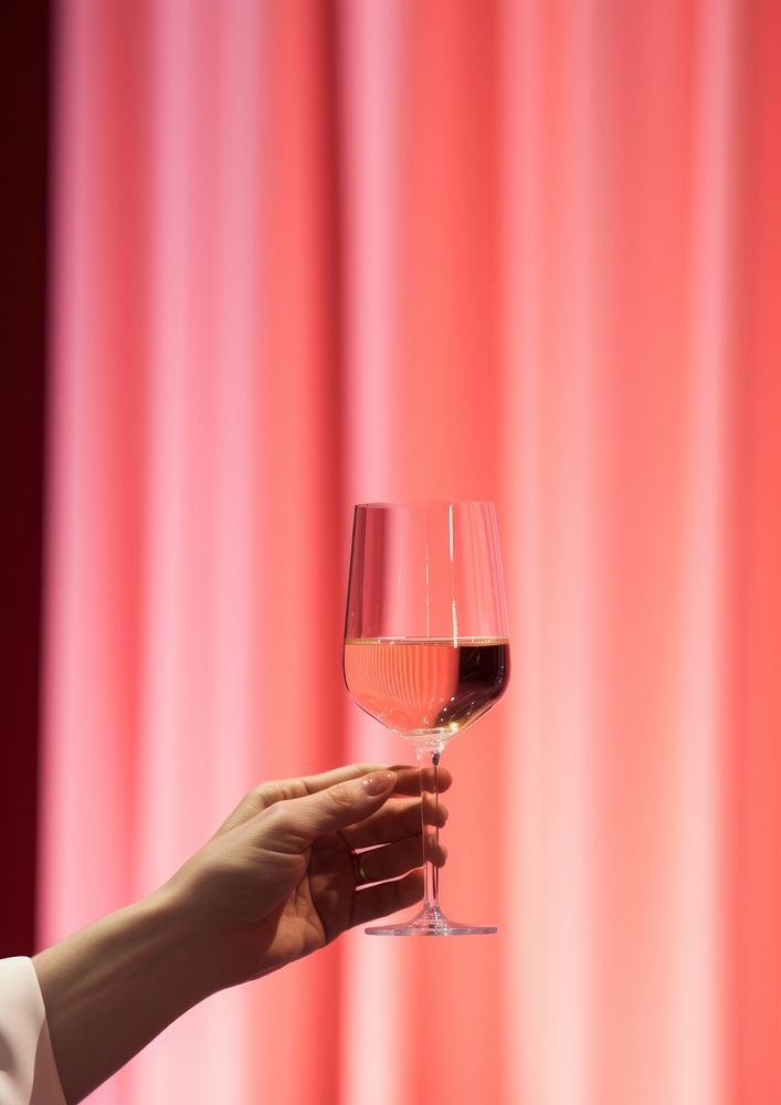 A glass of champage curtain holding drink. AI generated Image by rawpixel.