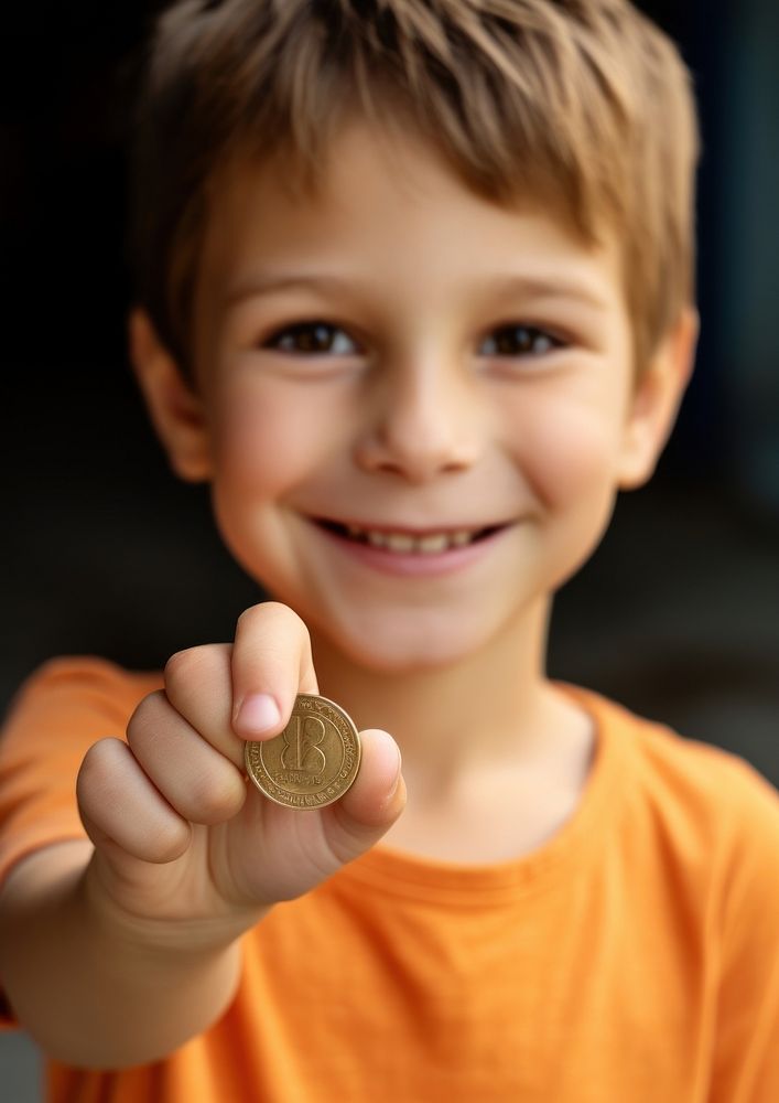 Coin child hand portrait. AI generated Image by rawpixel.