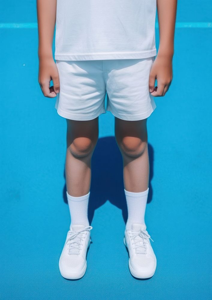 Kid wearing white t-shirt footwear shorts child. AI generated Image by rawpixel.