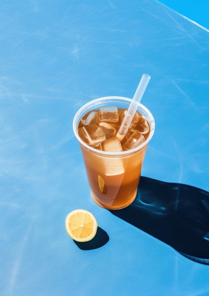 Ice coffee cocktail drink blue. AI generated Image by rawpixel.