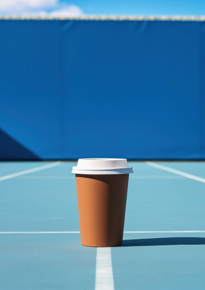 Brown coffee cup blue mug architecture. AI generated Image by rawpixel.