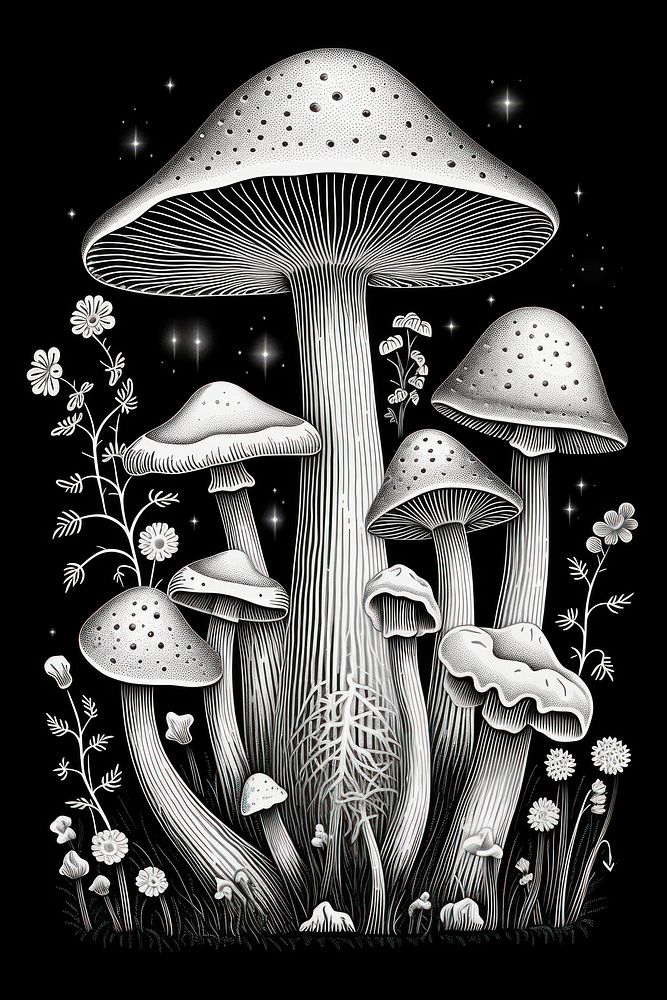 Fungi kingdom mushroom fungus agaric. AI generated Image by rawpixel.