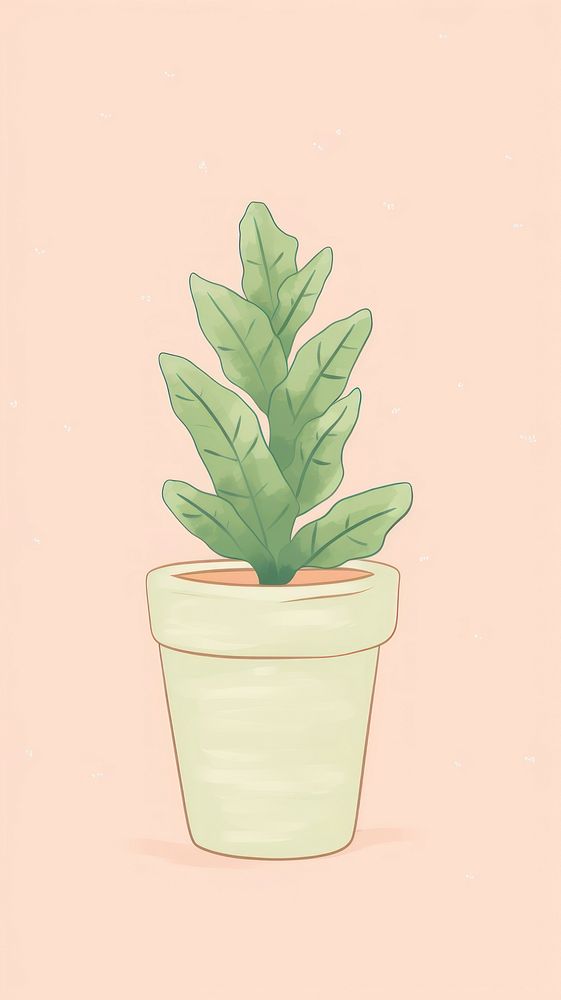 Plants pot cartoon leaf houseplant. AI generated Image by rawpixel.