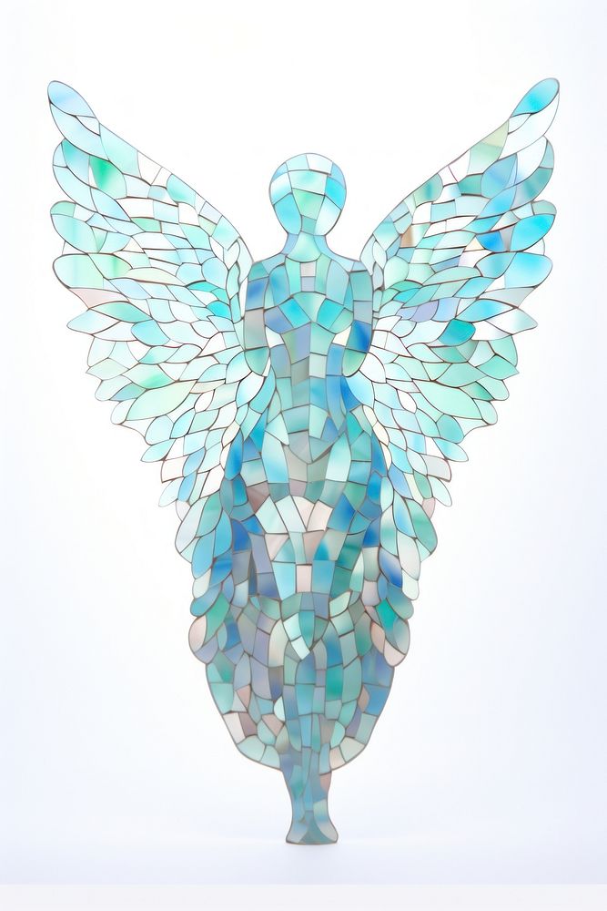 Angel art mosaic white background. AI generated Image by rawpixel.