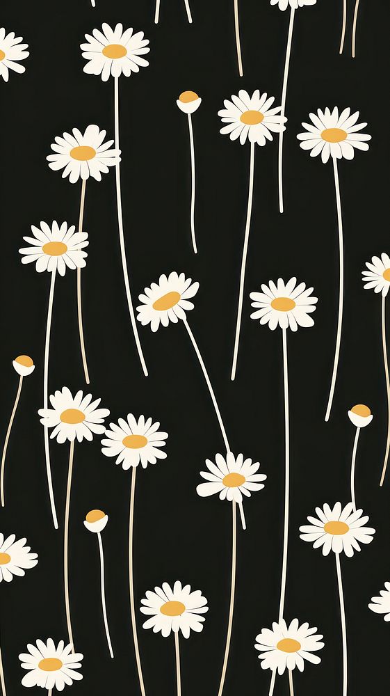 Daisy flowers cute wallpaper petal plant inflorescence. AI generated Image by rawpixel.