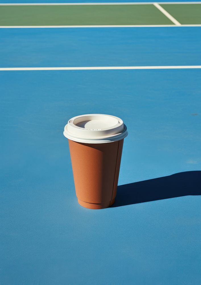 Brown coffee cup tennis sports blue. AI generated Image by rawpixel.