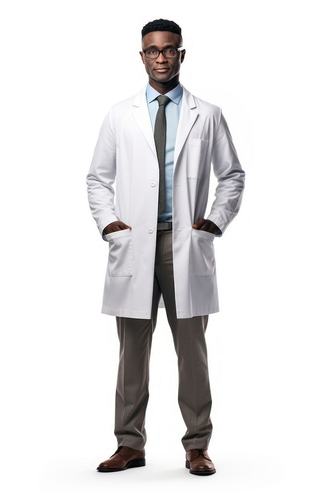 Doctor Dark Skin adult coat white background. AI generated Image by rawpixel.
