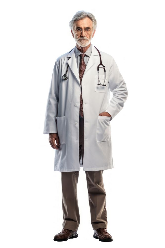 Doctor senior man doctor adult white background. AI generated Image by rawpixel.