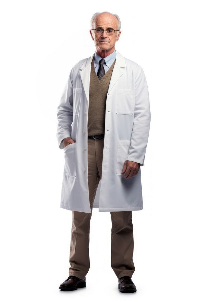 Doctor senior man overcoat glasses doctor. AI generated Image by rawpixel.