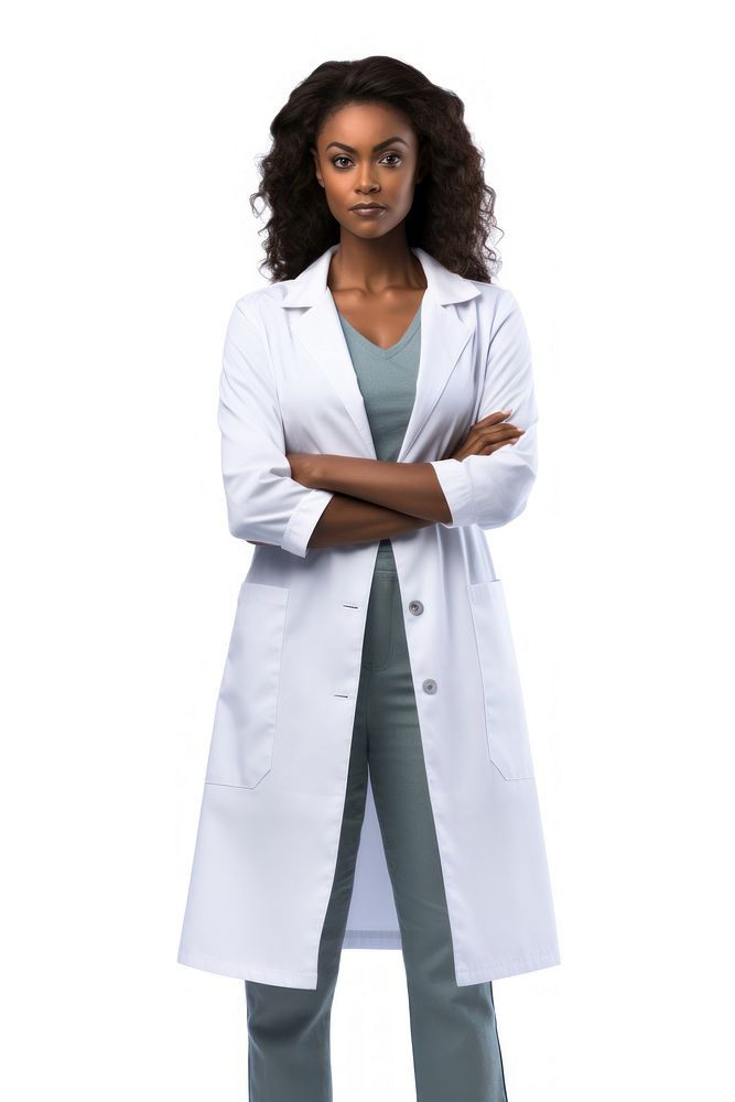 Doctor Woman Dark Skin doctor white coat. AI generated Image by rawpixel.