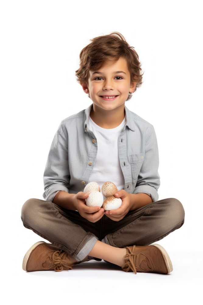 Kid with eater eggs portrait sitting child. AI generated Image by rawpixel.