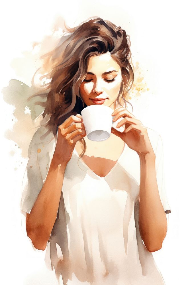 Coffee mug drinking portrait. AI generated Image by rawpixel.