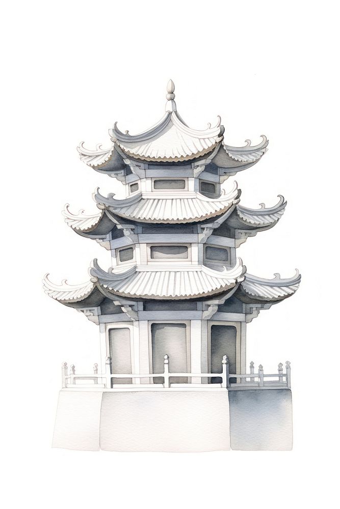 China architecture building pagoda. AI generated Image by rawpixel.
