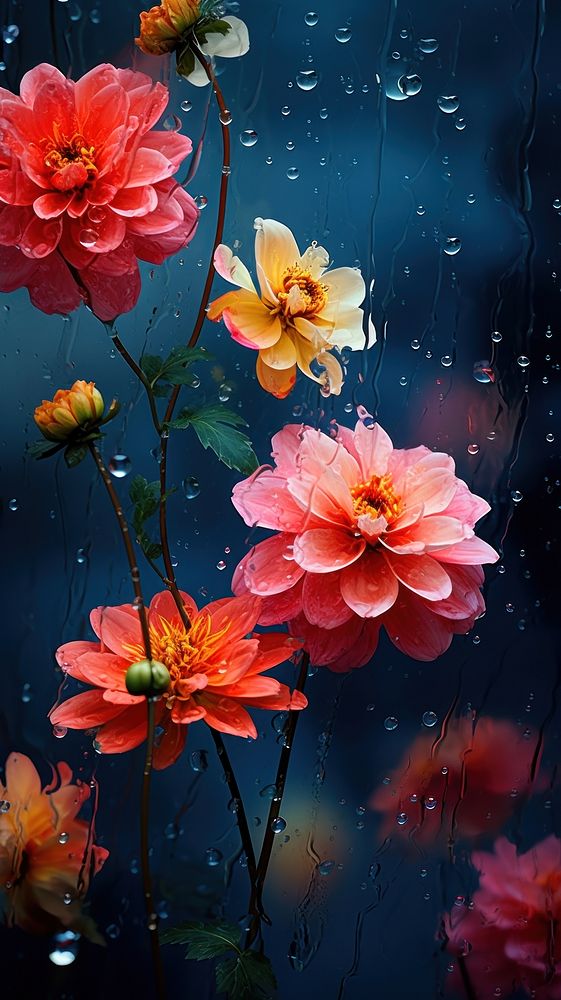 Zinnias outdoors flower nature. AI generated Image by rawpixel.