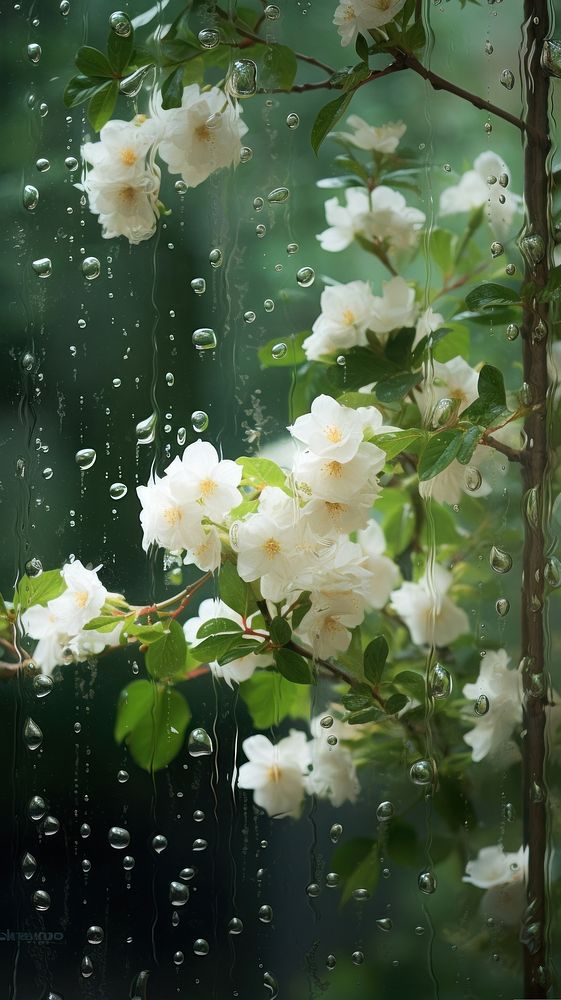 Jasmine outdoors blossom nature. AI generated Image by rawpixel.