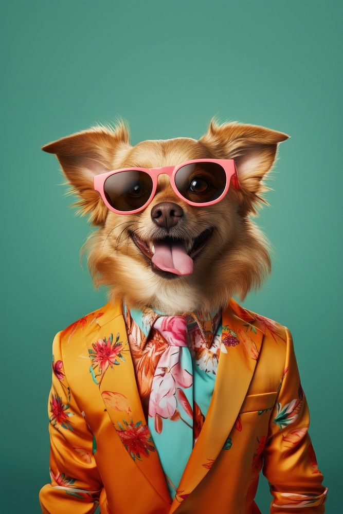 Dog portrait photography sunglasses. AI generated Image by rawpixel.