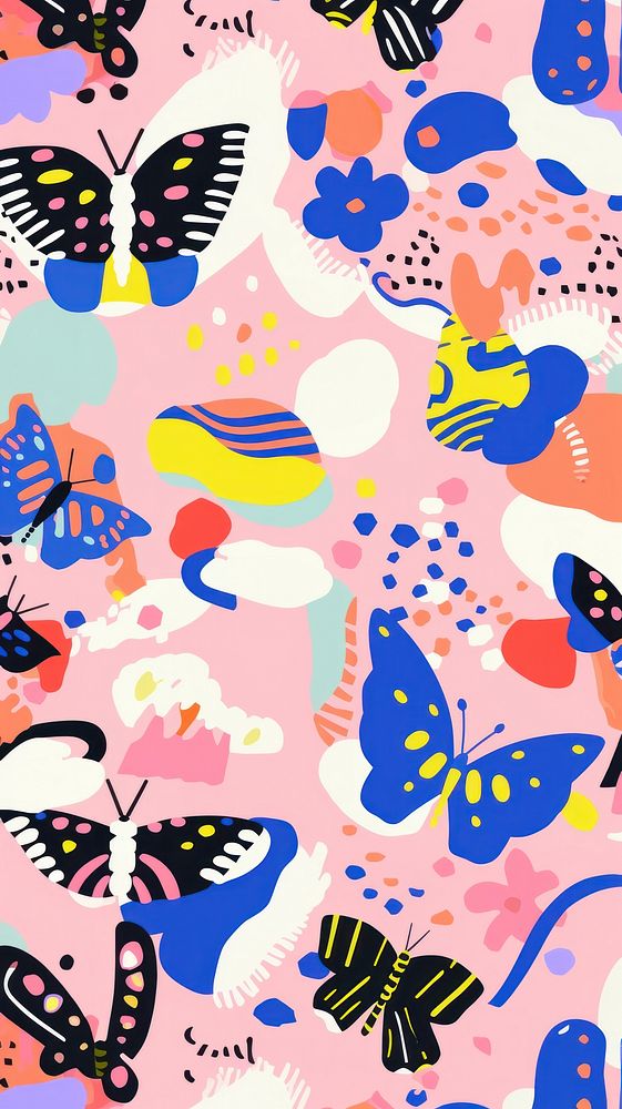 Vibrant butterfly pattern graphics art backgrounds. AI generated Image by rawpixel.