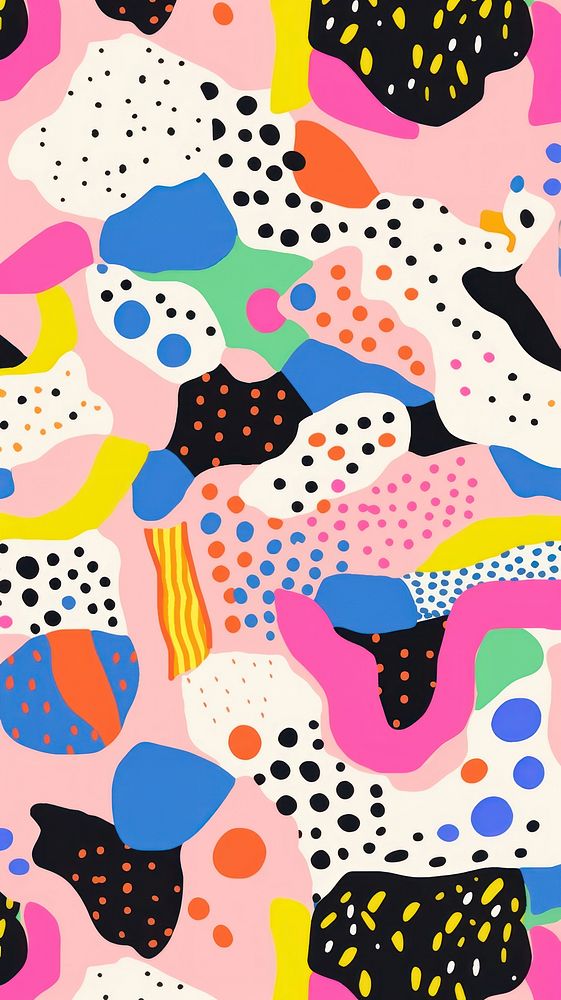Vibrant polka dot pattern abstract art backgrounds. AI generated Image by rawpixel.