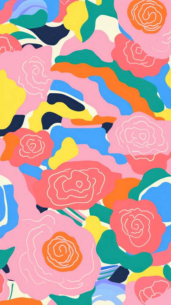 Vibrant rose pattern abstract graphics flower. AI generated Image by rawpixel.