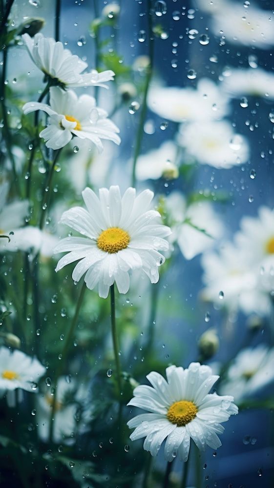 Daisies outdoors blossom flower. AI generated Image by rawpixel.