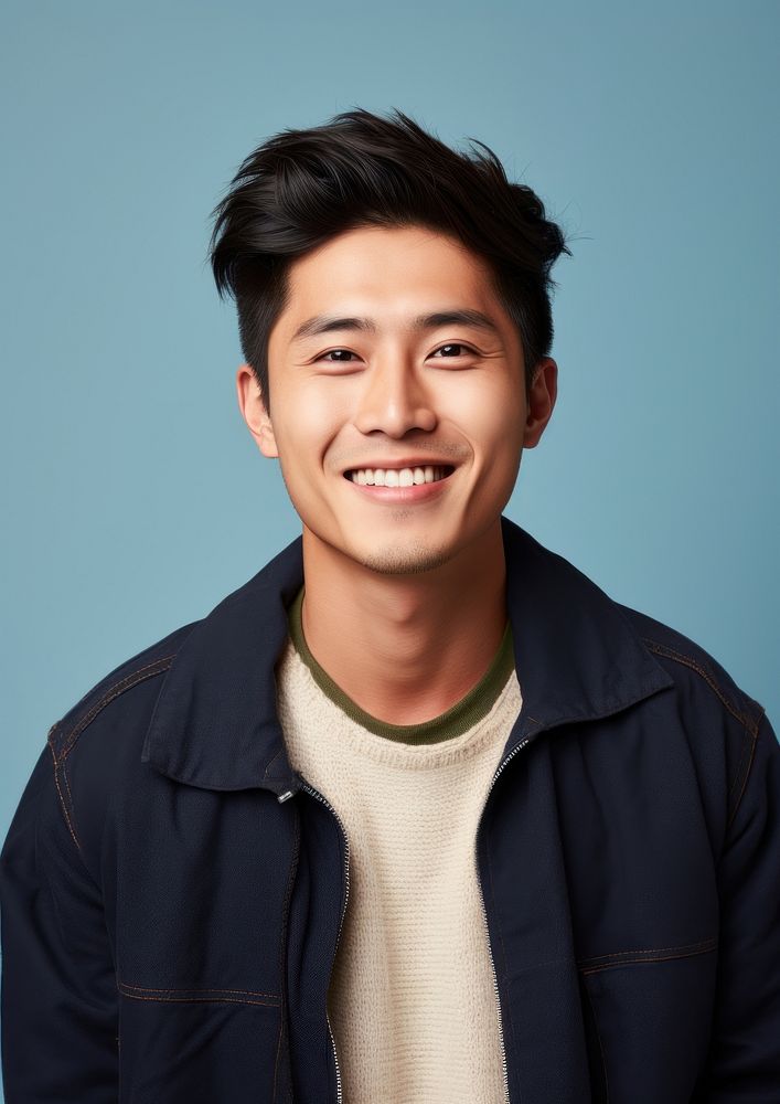 East asian man portrait smile adult. AI generated Image by rawpixel.