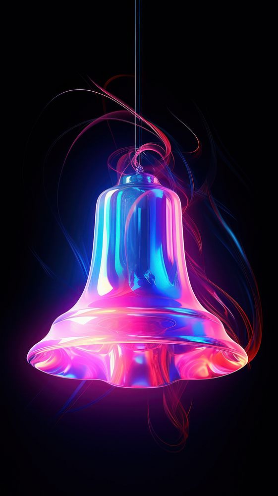 Bell illuminated technology chandelier. AI generated Image by rawpixel.