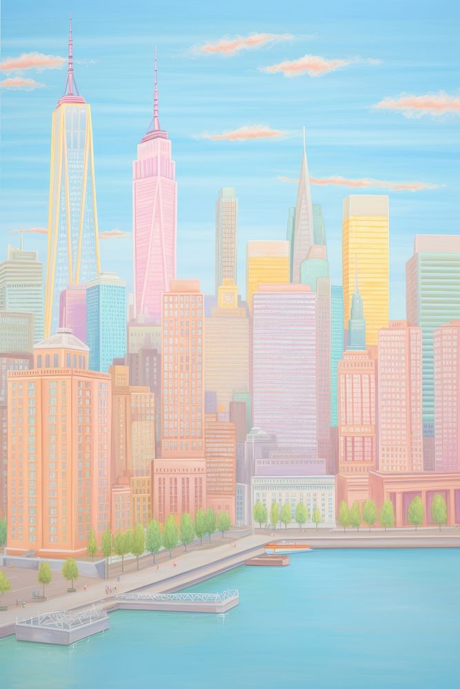 New york city skyline architecture backgrounds metropolis. AI generated Image by rawpixel.