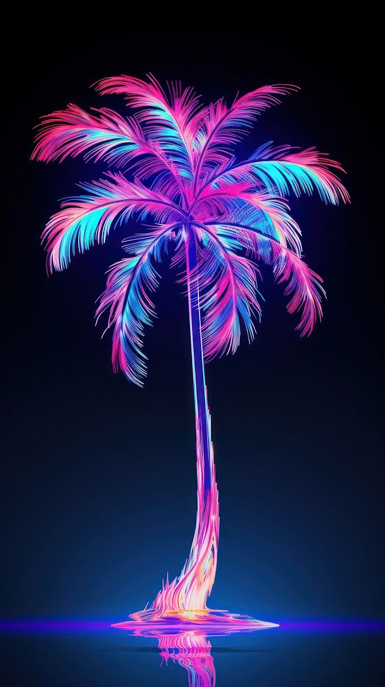 Palm tree nature night plant. AI generated Image by rawpixel.