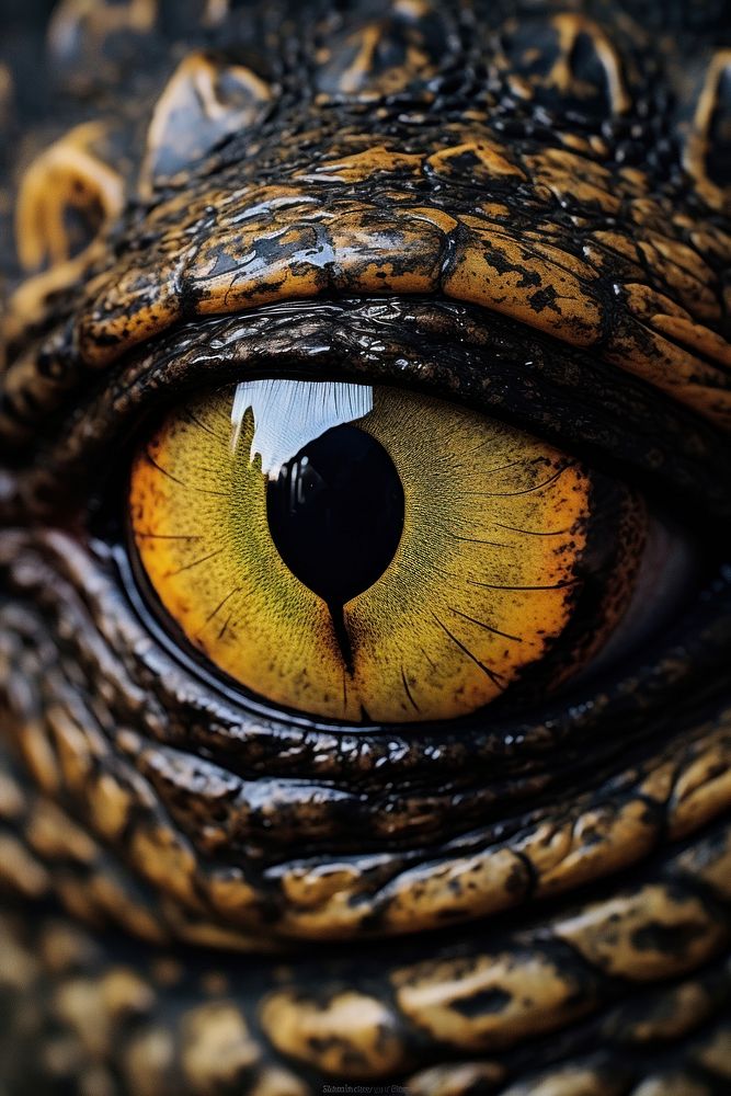 Crocodile eye reptile animal snake. AI generated Image by rawpixel.